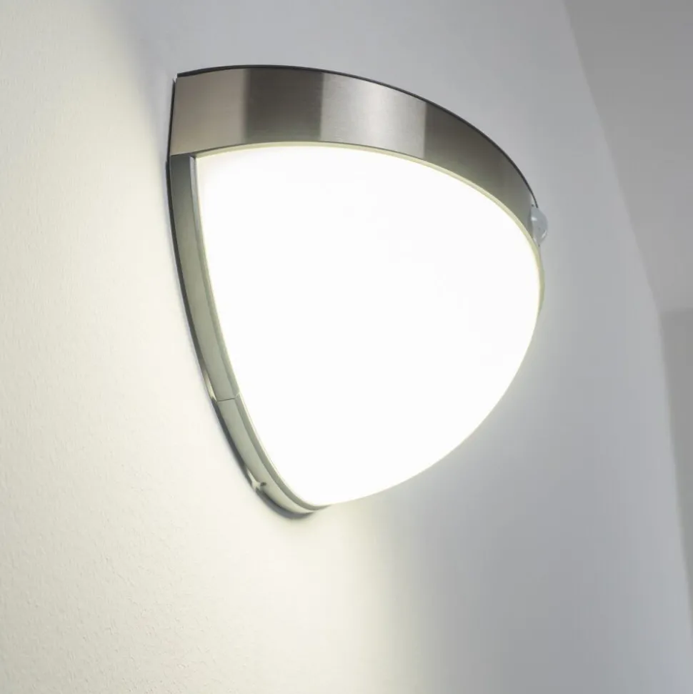 Applique Murale D'Exterieur Pori Led Chrome, 1 Lumiere, Detecteur De Mouvement