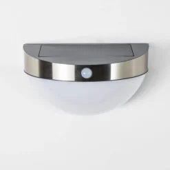 Applique Murale D'Exterieur Pori Led Chrome, 1 Lumiere, Detecteur De Mouvement