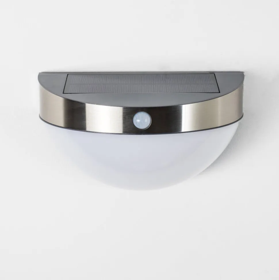 Applique Murale D'Exterieur Pori Led Chrome, 1 Lumiere, Detecteur De Mouvement