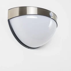 Applique Murale D'Exterieur Pori Led Chrome, 1 Lumiere, Detecteur De Mouvement