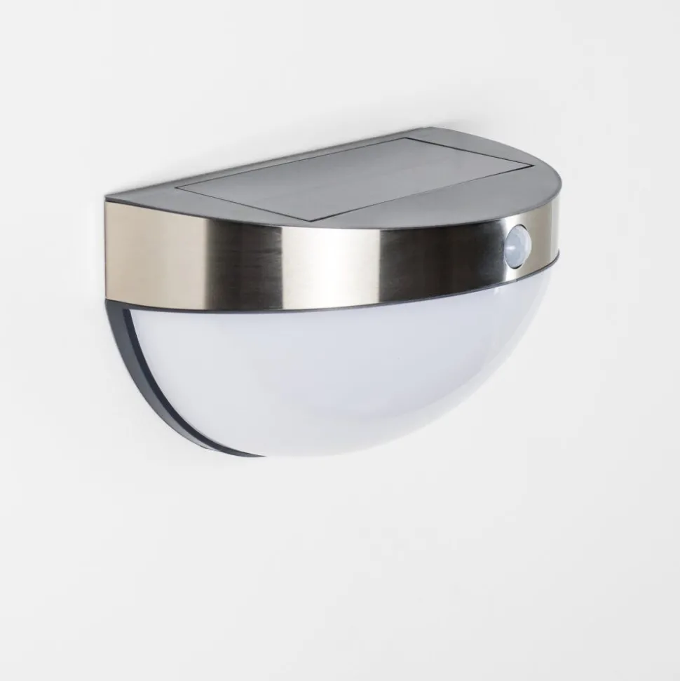 Applique Murale D'Exterieur Pori Led Chrome, 1 Lumiere, Detecteur De Mouvement