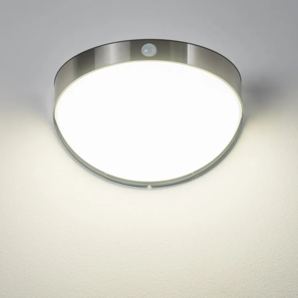 Applique Murale D'Exterieur Pori Led Chrome, 1 Lumiere, Detecteur De Mouvement