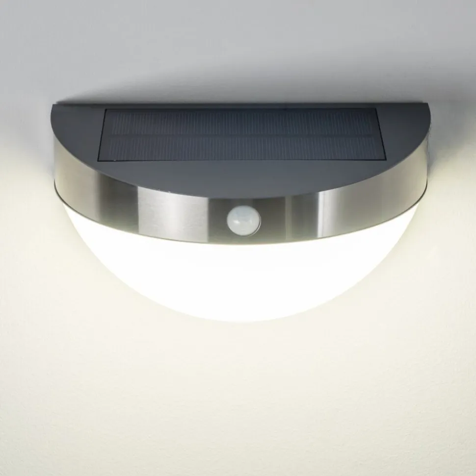 Applique Murale D'Exterieur Pori Led Chrome, 1 Lumiere, Detecteur De Mouvement