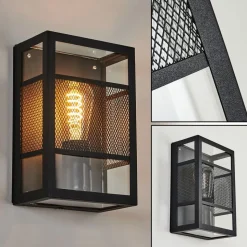 Applique Murale D'Exterieur Nelgen Noir, 1 Lumiere