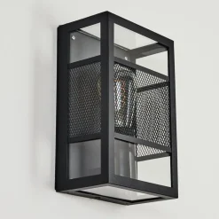 Applique Murale D'Exterieur Nelgen Noir, 1 Lumiere
