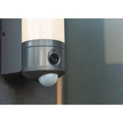 Applique Murale D'Exterieur Lutec Pollux Led Anthracite, 1 Lumiere, Detecteur De Mouvement