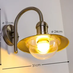 Applique Murale D'Exterieur Elima Acier Inoxydable, 1 Lumiere