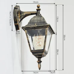 Applique Murale D'Exterieur Naofe Brun, Or, 1 Lumiere