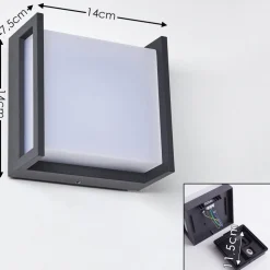 Applique Murale D'Exterieur Skove Led Anthracite, 1 Lumiere