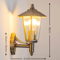 Applique Murale D'Exterieur Moskau Acier Inoxydable, 1 Lumiere