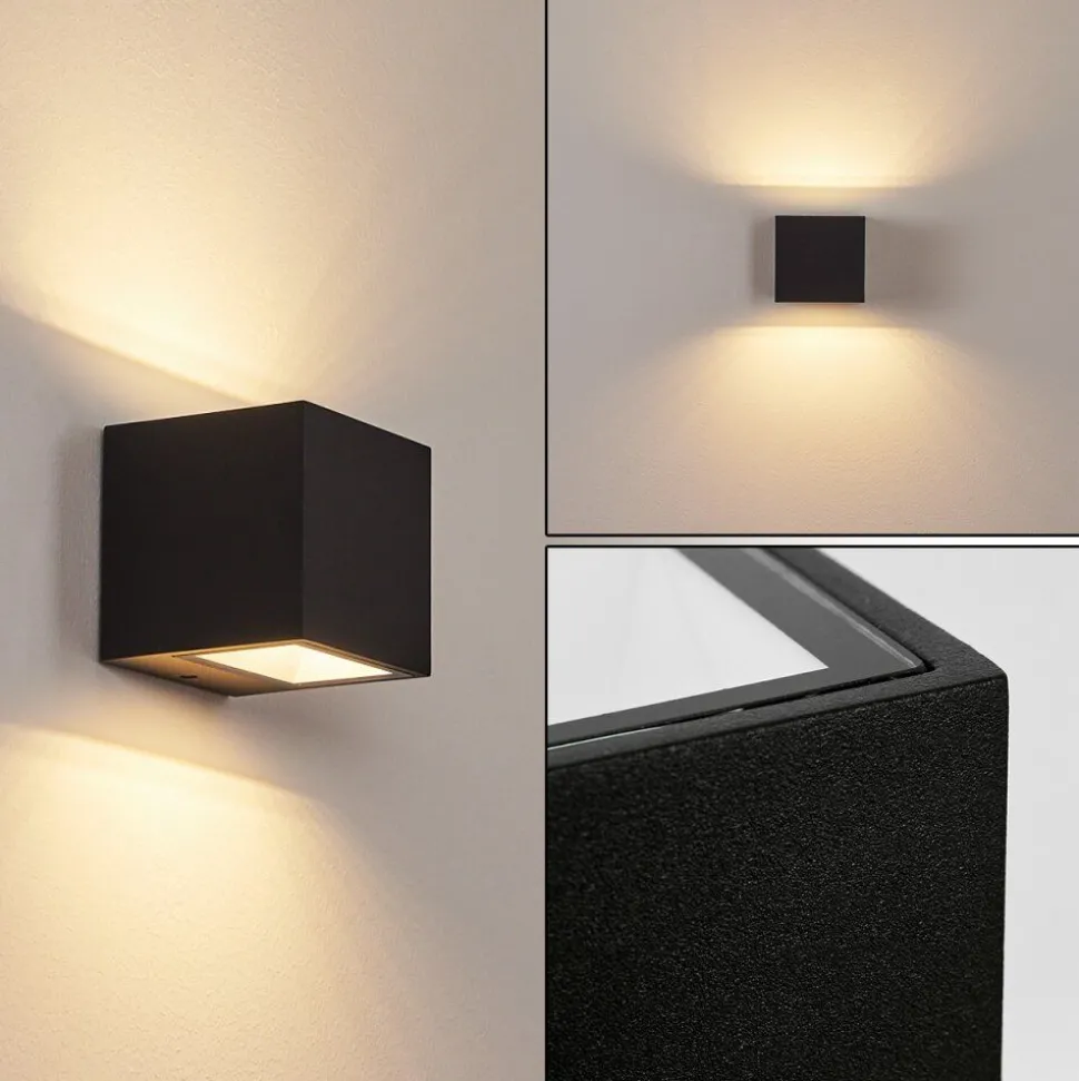 Applique Murale D'Exterieur Spidern Led Noir, 1 Lumiere