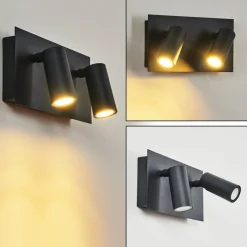 Applique Murale D'Exterieur Saeter Led Noir, 2 Lumieres