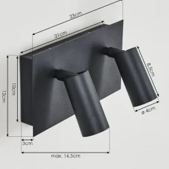 Applique Murale D'Exterieur Saeter Led Noir, 2 Lumieres
