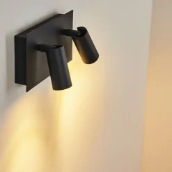 Applique Murale D'Exterieur Saeter Led Noir, 2 Lumieres