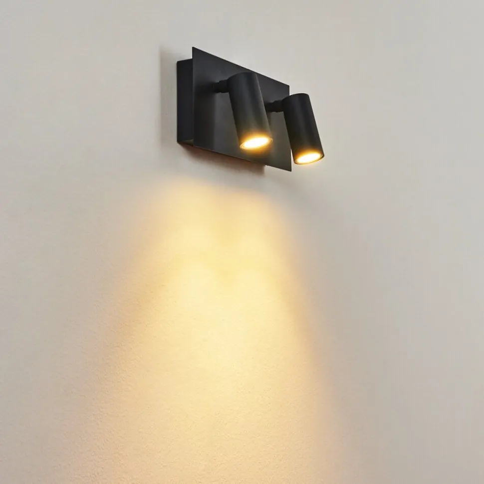 Applique Murale D'Exterieur Saeter Led Noir, 2 Lumieres