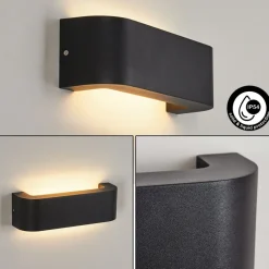 Applique Murale D'Exterieurkirkhall Led Noir, 1 Lumiere