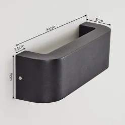 Applique Murale D'Exterieurkirkhall Led Noir, 1 Lumiere