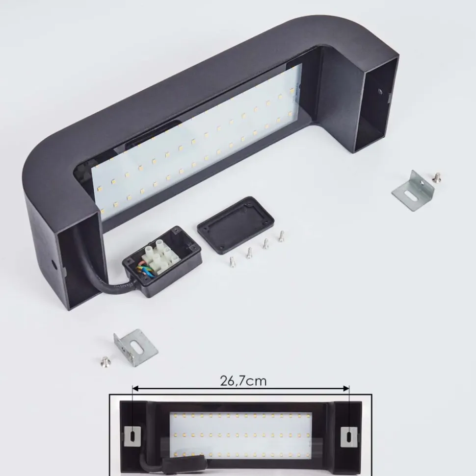 Applique Murale D'Exterieurkirkhall Led Noir, 1 Lumiere