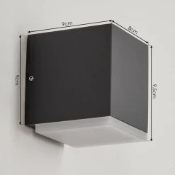 Applique Murale D'Exterieuroatlands Led Anthracite, 1 Lumiere