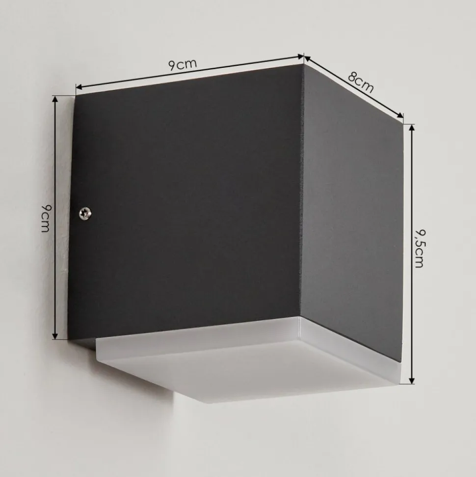 Applique Murale D'Exterieuroatlands Led Anthracite, 1 Lumiere