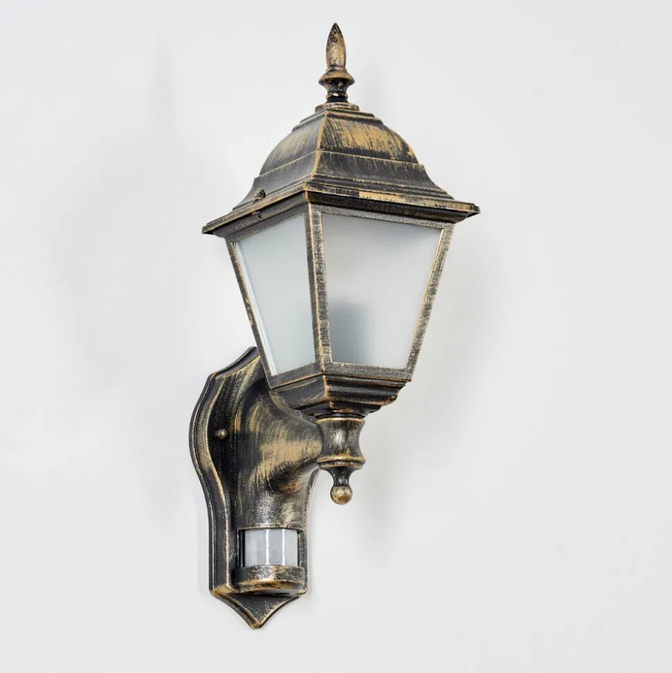 Applique Murale D'Exterieur Naofe Brun, Or, 1 Lumiere, Detecteur De Mouvement