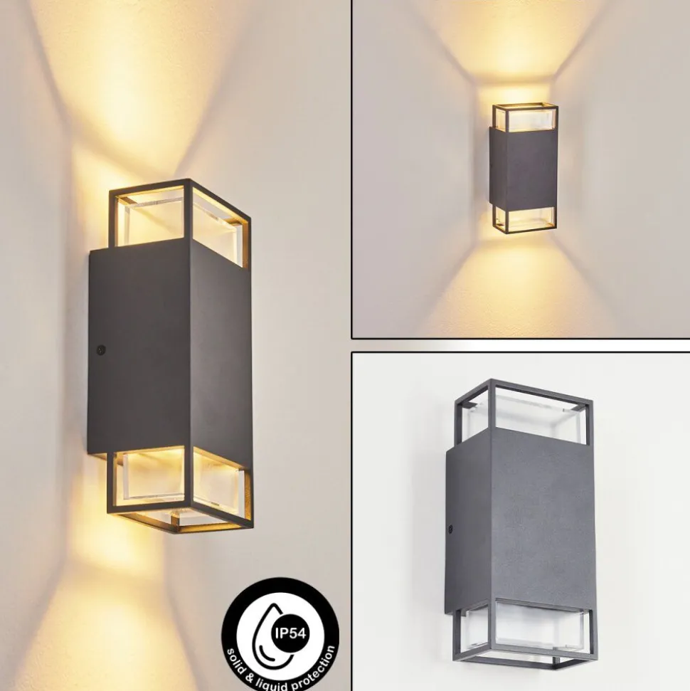 Applique Murale D'Exterieur Ramalhal Anthracite, 2 Lumieres