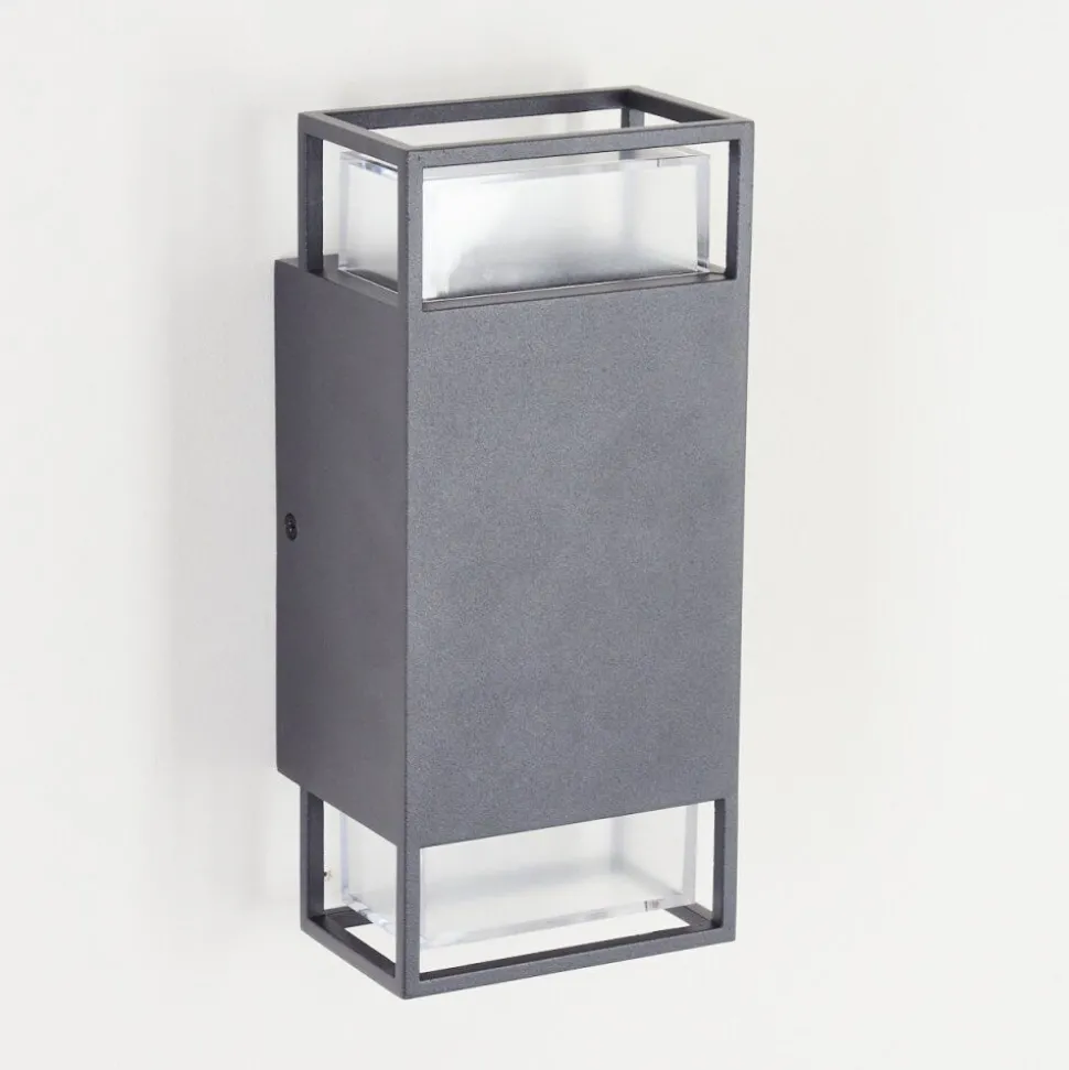 Applique Murale D'Exterieur Ramalhal Anthracite, 2 Lumieres