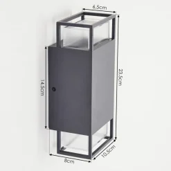 Applique Murale D'Exterieur Ramalhal Anthracite, 2 Lumieres