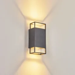 Applique Murale D'Exterieur Ramalhal Anthracite, 2 Lumieres