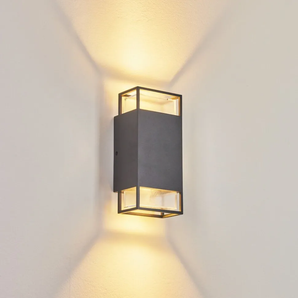 Applique Murale D'Exterieur Ramalhal Anthracite, 2 Lumieres