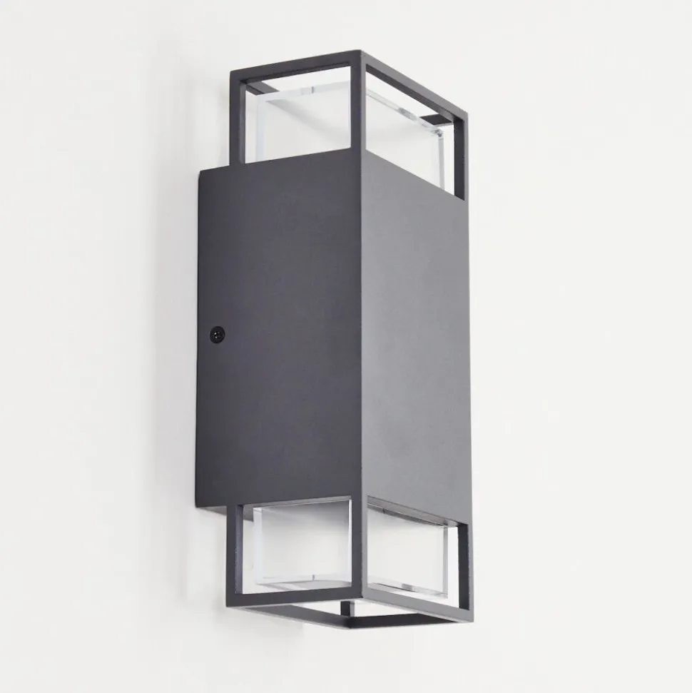 Applique Murale D'Exterieur Ramalhal Anthracite, 2 Lumieres
