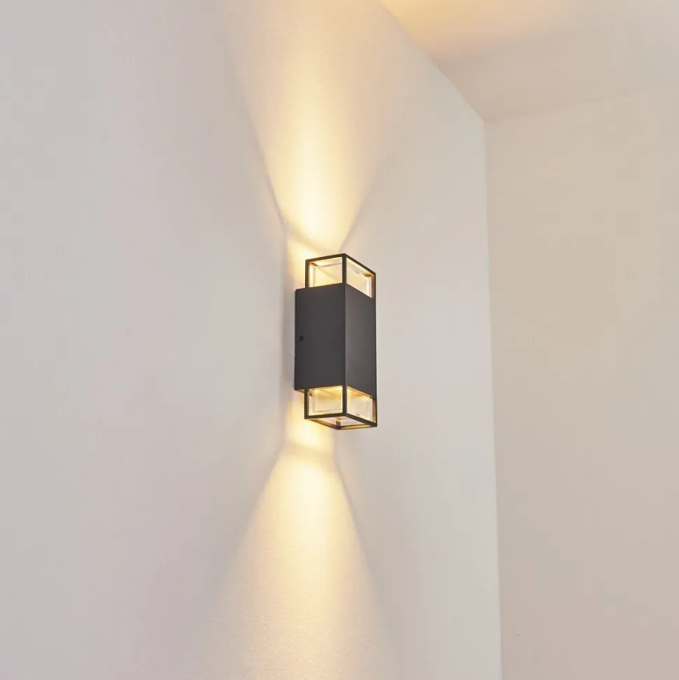 Applique Murale D'Exterieur Ramalhal Anthracite, 2 Lumieres