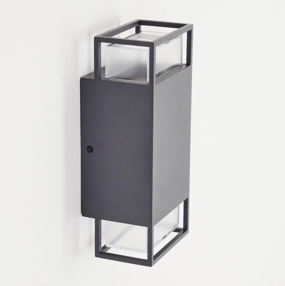 Applique Murale D'Exterieur Ramalhal Anthracite, 2 Lumieres