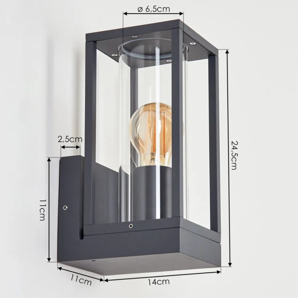 Applique Murale D'Exterieur Oiba Anthracite, 1 Lumiere