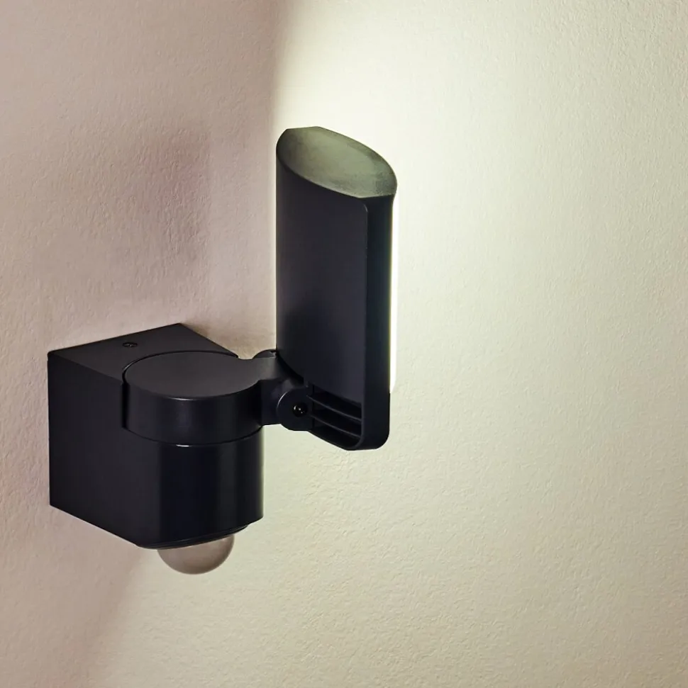 Applique Murale D'Exterieur Larvik Led Anthracite, 1 Lumiere, Detecteur De Mouvement