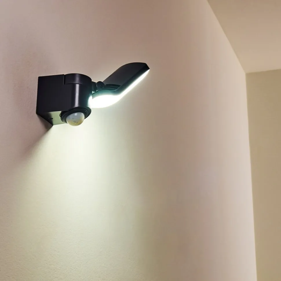 Applique Murale D'Exterieur Larvik Led Anthracite, 1 Lumiere, Detecteur De Mouvement