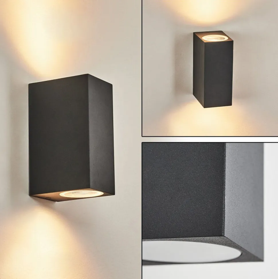 Applique Murale D'Exterieur Skaabu Noir, Blanc, 2 Lumieres