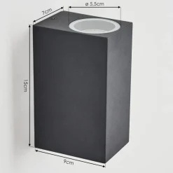 Applique Murale D'Exterieur Skaabu Noir, Blanc, 2 Lumieres