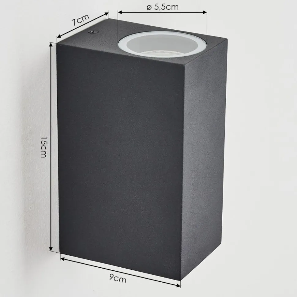 Applique Murale D'Exterieur Skaabu Noir, Blanc, 2 Lumieres