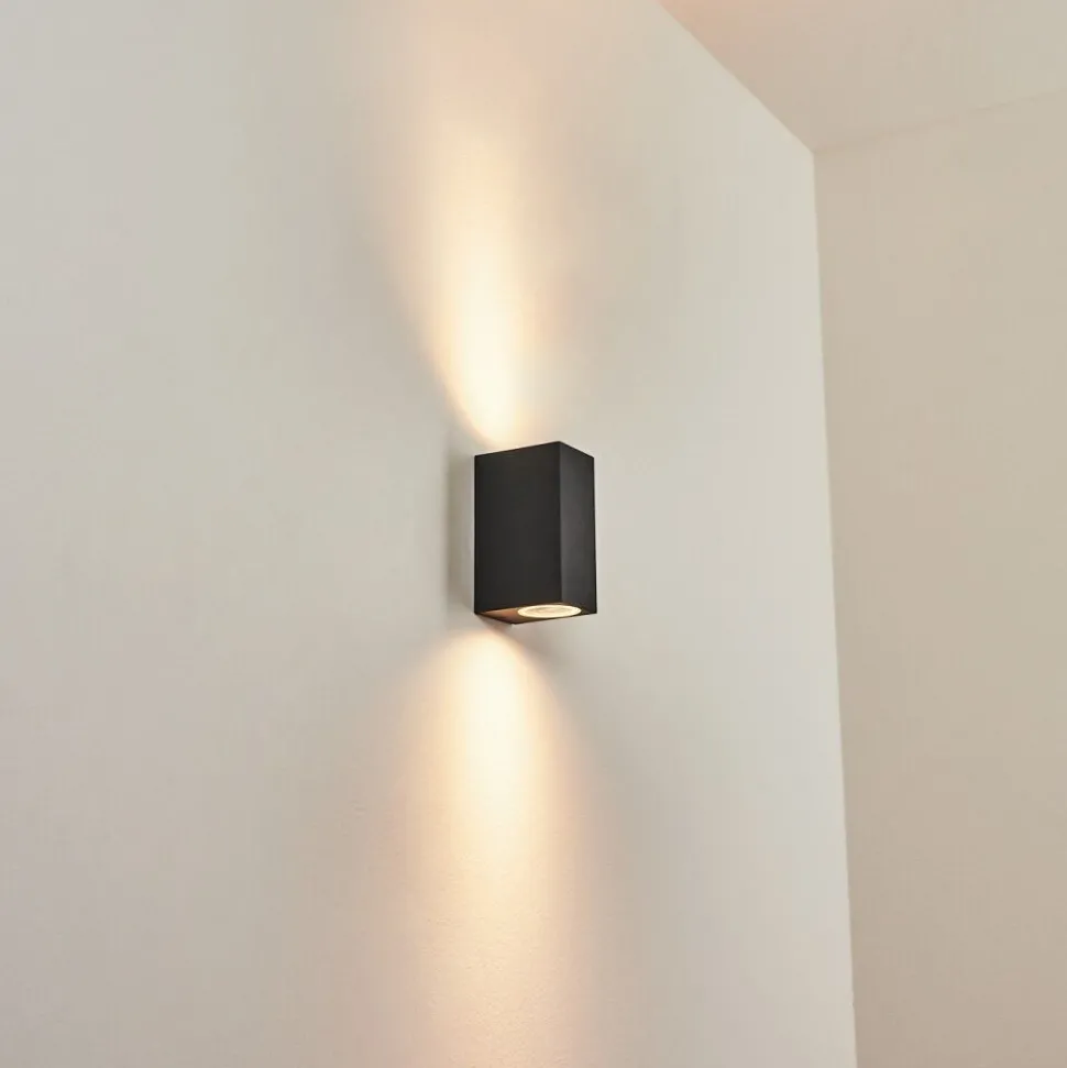 Applique Murale D'Exterieur Skaabu Noir, Blanc, 2 Lumieres