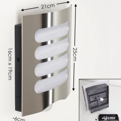 Applique Murale D'Exterieur Meja Led Anthracite, 1 Lumiere, Detecteur De Mouvement