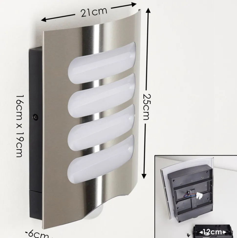 Applique Murale D'Exterieur Meja Led Anthracite, 1 Lumiere, Detecteur De Mouvement