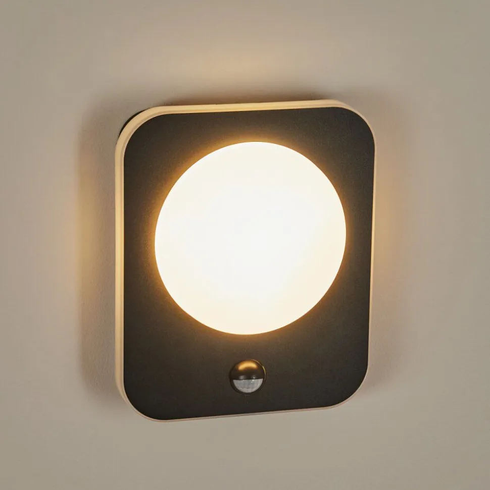 Applique Murale D'Exterieur Haga Led Noir, 1 Lumiere, Detecteur De Mouvement