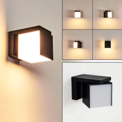 Applique Murale D'Exterieur Swanek Led Noir, 1 Lumiere