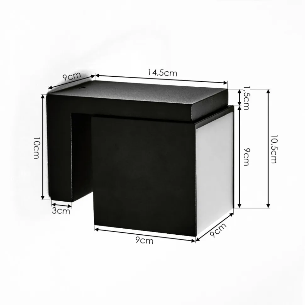 Applique Murale D'Exterieur Swanek Led Noir, 1 Lumiere