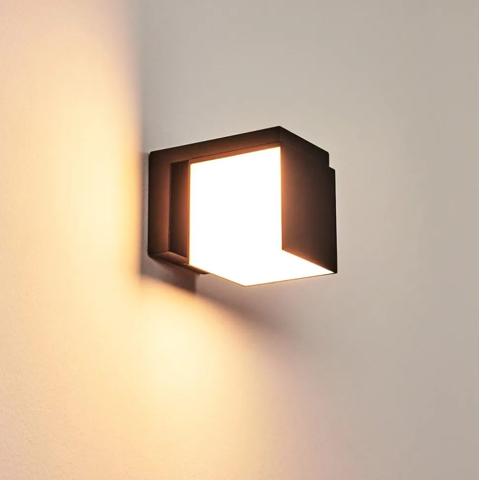 Applique Murale D'Exterieur Swanek Led Noir, 1 Lumiere