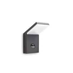 Applique Murale D'Exterieur Ideallux Style Led Anthracite, 1 Lumiere, Detecteur De Mouvement