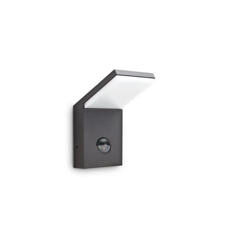 Applique Murale D'Exterieur Ideallux Style Led Anthracite, 1 Lumiere, Detecteur De Mouvement