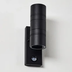 Applique Murale D'Exterieur Froslev Led Noir, 2 Lumieres, Detecteur De Mouvement