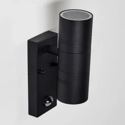 Applique Murale D'Exterieur Froslev Led Noir, 2 Lumieres, Detecteur De Mouvement